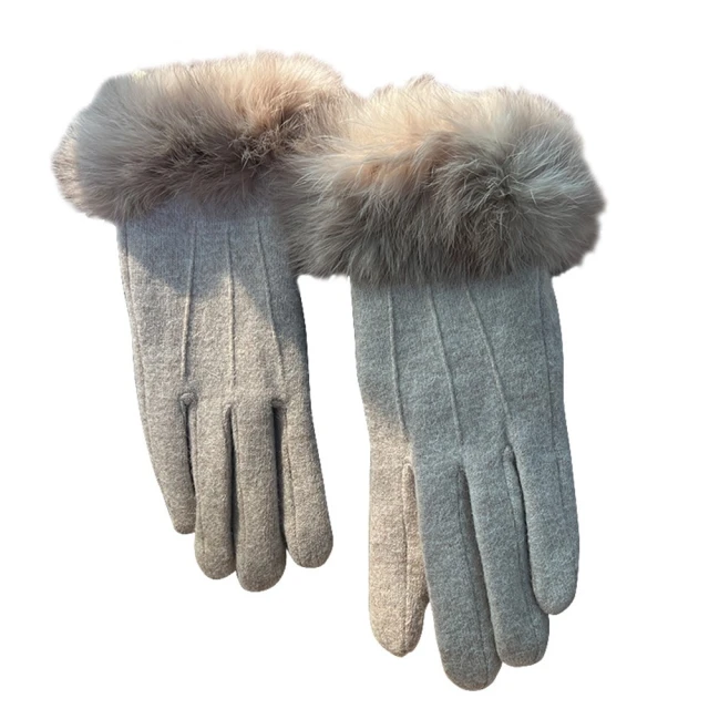 米蘭精品 羊絨手套觸控手套(保暖加絨加厚蝴蝶結女配件2色74