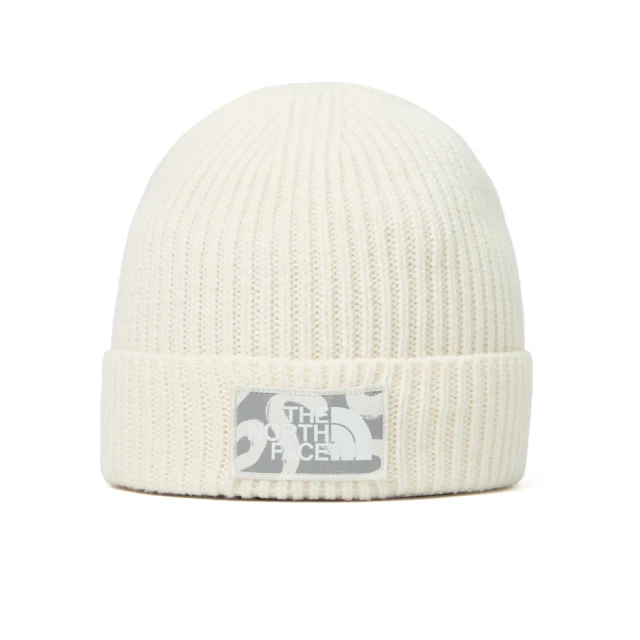 The North Face TNF 北臉 北面 休閒 LOGO布標毛帽 TNF LOGO BOX CUFFED BEANIE 男 女 米(NF0A3FJXGG5)