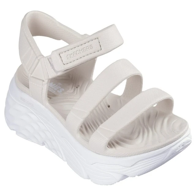 SKECHERS Max Cushioning Foamies 女 涼鞋 健走 休閒 厚底 米白(111126NAT)