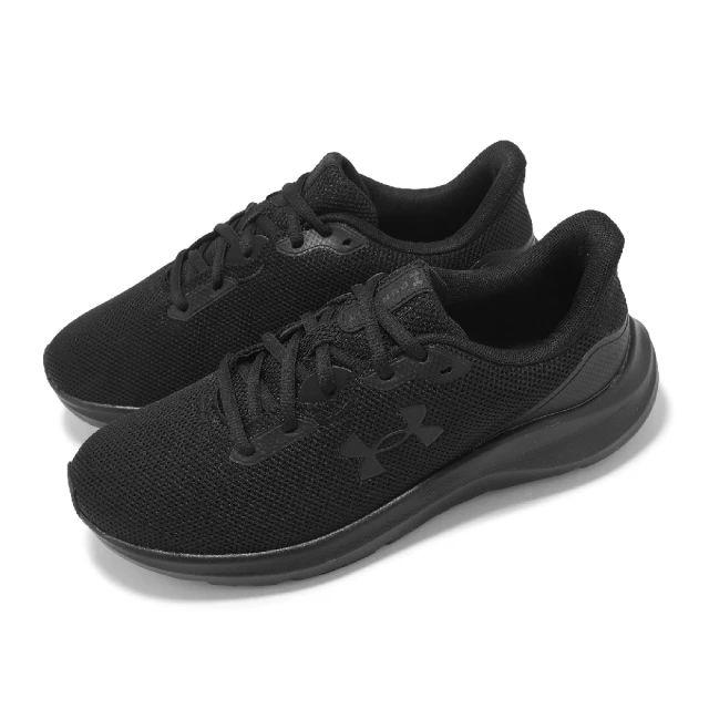 UNDER ARMOUR 慢跑鞋 Charged Pursuit 4 男鞋 黑 透氣 緩衝 全黑 運動鞋 UA(3028254002)