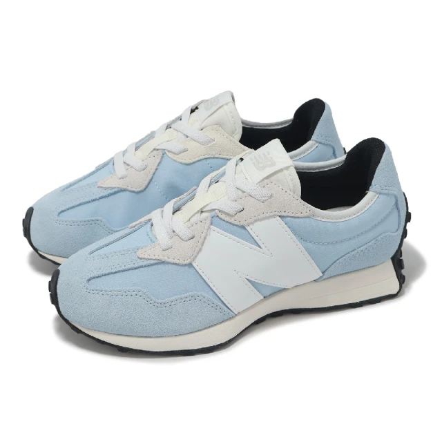 NEW BALANCE 休閒鞋 327 中童 寬楦 藍 白 麂皮 拼接 小朋友 NB(PH327BS-W)