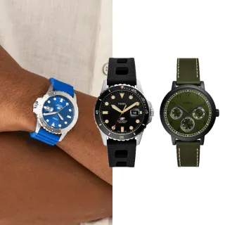 【FOSSIL 官方旗艦館】美式風格指針手錶 米蘭/皮革/矽膠錶帶(多款多色可選)