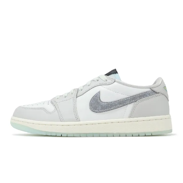 【NIKE 耐吉】休閒鞋 Air Jordan 1 Low OG 男鞋 女鞋 蛇年 新年 CNY 灰 綠 蛇紋 AJ1(HF3144-100)