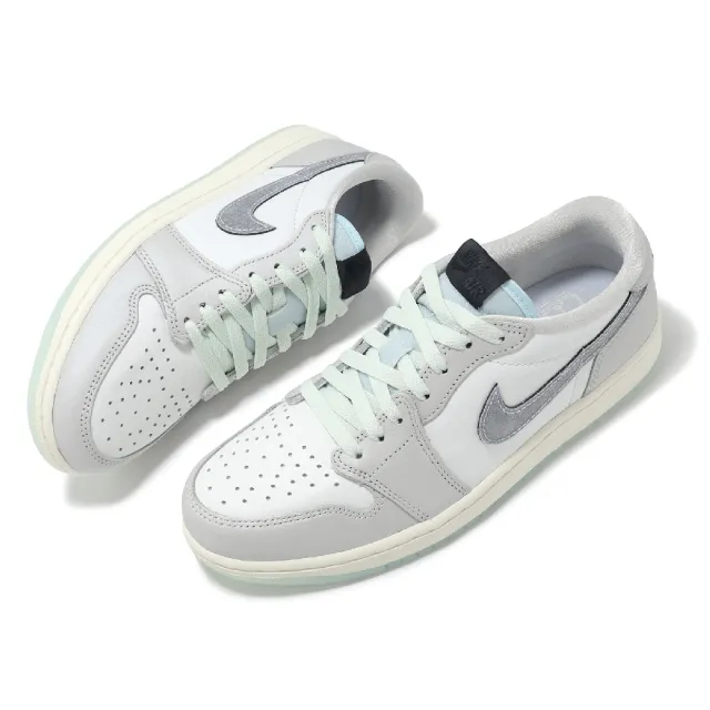 【NIKE 耐吉】休閒鞋 Air Jordan 1 Low OG 男鞋 女鞋 蛇年 新年 CNY 灰 綠 蛇紋 AJ1(HF3144-100)