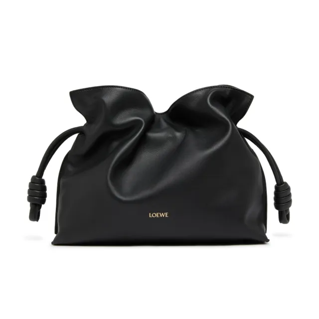 【LOEWE 羅威】Flamenco Clutch 中款 納帕小牛皮 手拿包 肩背包 斜背包 黑色