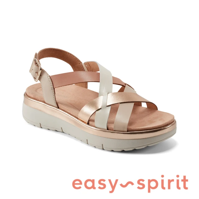 Easy Spirit MAVEY 質感真皮寬帶涼鞋(銀色)