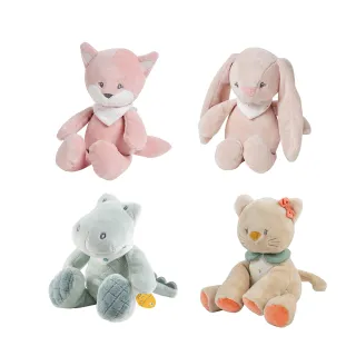 【Nattou】絨毛動物造型玩偶20CM(安撫玩具 絨毛娃娃 親膚玩偶 哄睡娃娃)