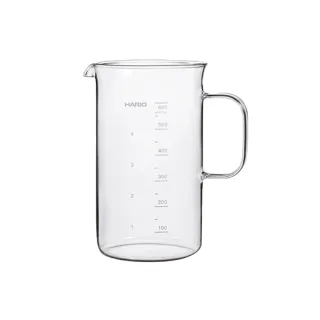 【HARIO】日本耐熱玻璃刻度量杯-燒杯造型-附手把-600ml-日本製(BV-600)