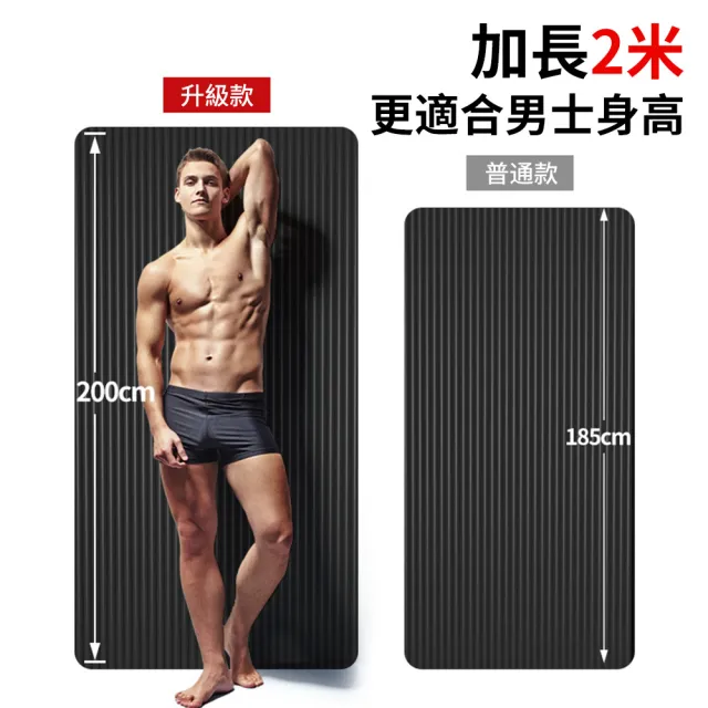 【QMVF】加長加寬加厚10mm 200*80cm 瑜珈墊 男士健身減震防滑墊 運動瑜伽墊 瑜伽止滑墊 跳繩墊 舞蹈墊