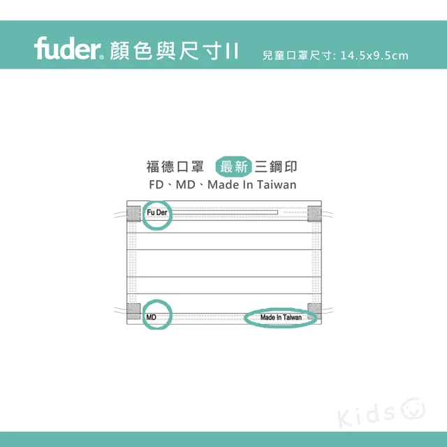 【福德好罩】兒童平面醫療口罩3盒組30入/盒(小包分裝 台灣製造 大童與小臉專用)