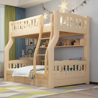 【HA BABY】兒童雙層床 爬梯款-120床型 升級上漆版(上下鋪、床架、成長床 、雙層床、兒童床架、台灣製)