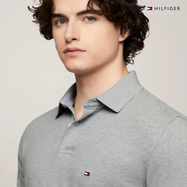 【TOMMY HILFIGER】官方旗艦館 彈力標準版型 Polo 衫_灰色