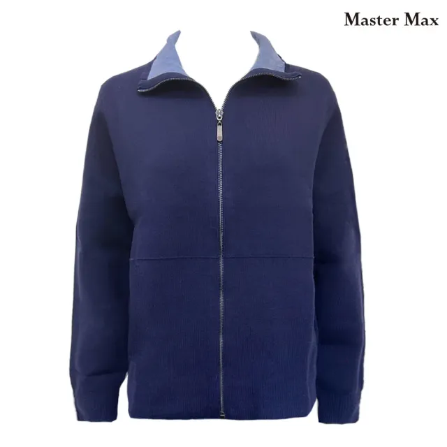 【Master Max】素面厚針織拉鍊款針織外套(8228021)