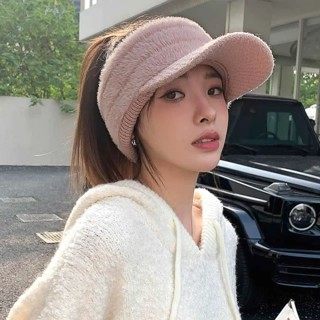 Acorn 橡果 新款加厚毛絨空頂帽棒球帽鴨舌帽護耳遮陽帽7