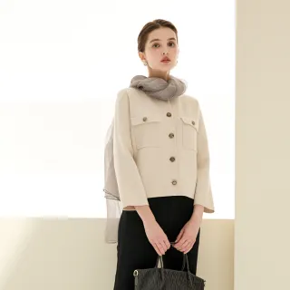 【Master Max】開襟式寬鬆兩穿基本款圓領毛衣(8428043)