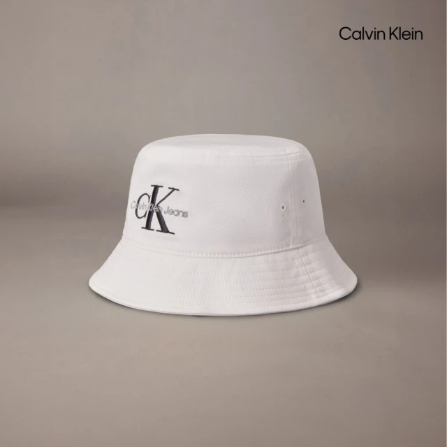 Calvin Klein 官方旗艦館 CK Monogram 漁夫帽_白色