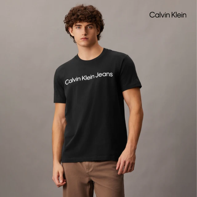 Calvin KleinCalvin Klein 官方旗艦館 CK 經典標誌短袖 T 恤_黑色