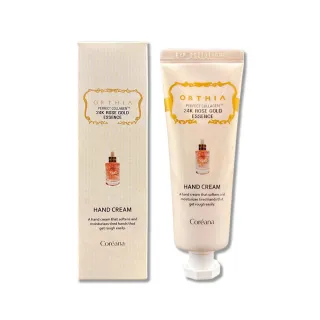 【韓國Coreana高麗雅娜】ORTHIA 24K黃金玫瑰安瓶複方精華護手霜50ml/盒(果油護手乳潤澤植萃香氛修護霜保養)