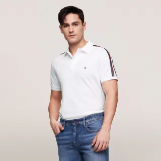 【TOMMY HILFIGER】官方旗艦館 經典條紋標準版型 Polo 衫_白色