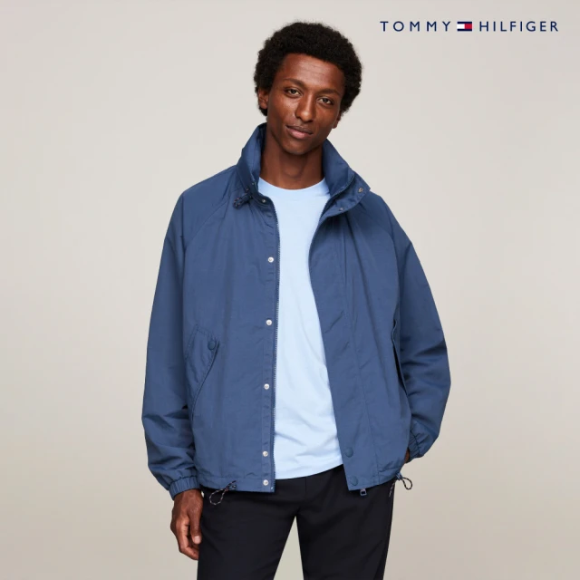 Tommy Hilfiger 標誌貼飾防水帆船外套_藍色