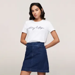 【Tommy Hilfiger】官方旗艦館 圓領圖案 T 恤_白色