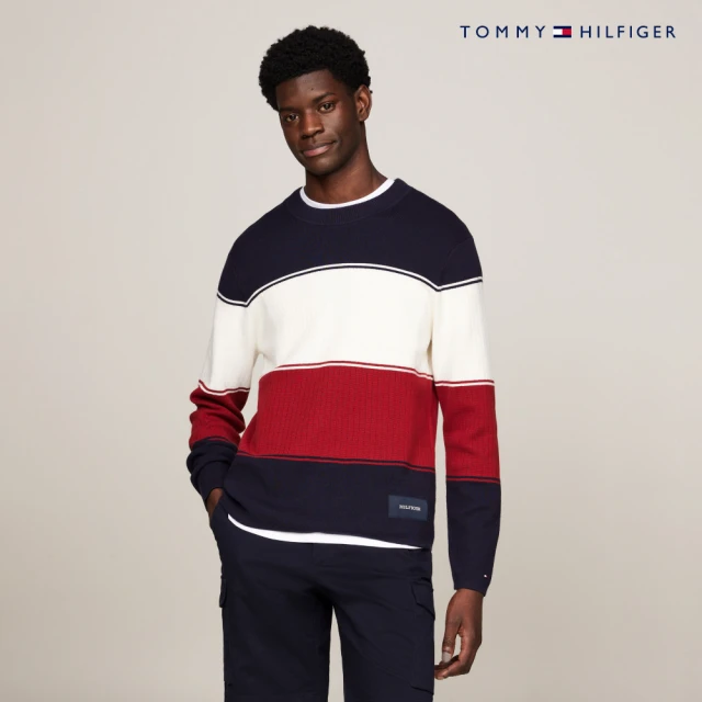 Tommy Hilfiger 官方旗艦館 拼色混合針織寬鬆毛衣