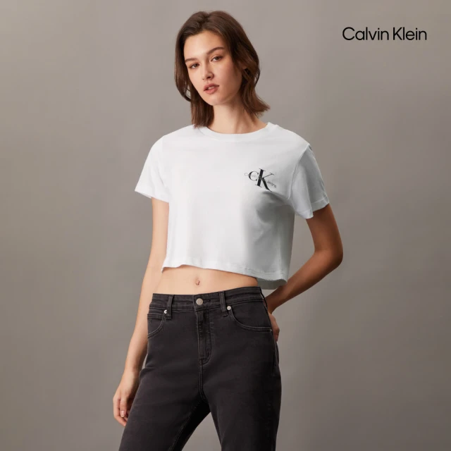 Calvin KleinCalvin Klein 官方旗艦館 CK Monogram 短版 T 恤_白色