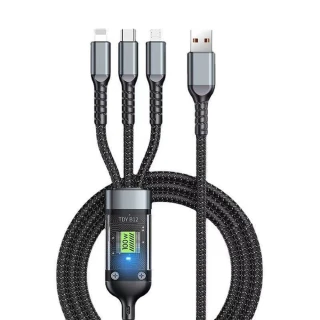 【YORI優里】100W一拖三充電線2米(Lightning/Type-C/Micro)