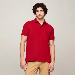 【TOMMY HILFIGER】官方旗艦館 彈力標準版型 Polo 衫_紅色