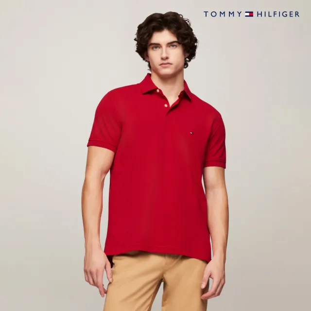 【TOMMY HILFIGER】官方旗艦館 彈力標準版型 Polo 衫_紅色