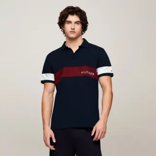 【Tommy Hilfiger】官方旗艦館 拼色標準版型 Polo 衫_藍色
