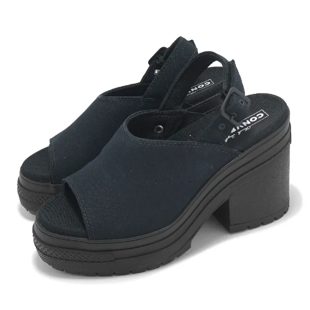 【CONVERSE】休閒鞋 Chuck 70 De Luxe Heel Mule 男鞋 女鞋 黑 1970 露趾涼鞋(A12567C)