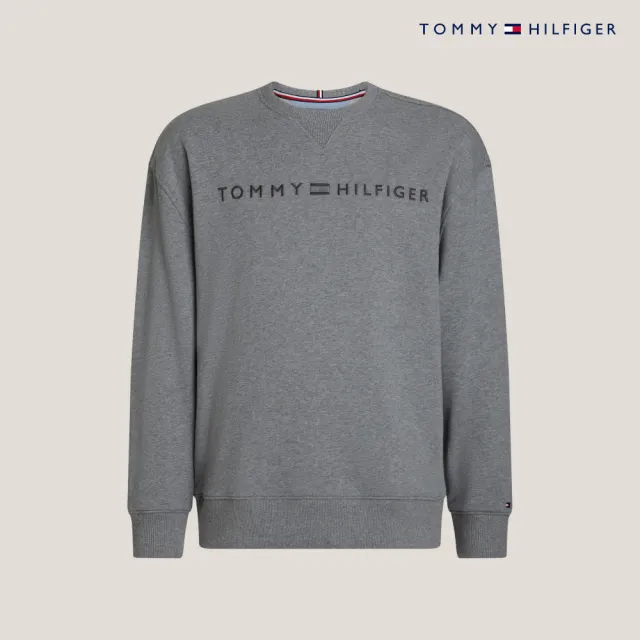 【TOMMY HILFIGER】官方旗艦館 同色調刺繡Logo大學T_灰色