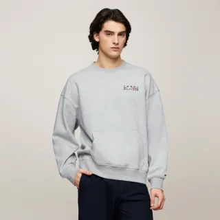 【TOMMY HILFIGER】官方旗艦館 彈力棉質標誌衛衣_灰色