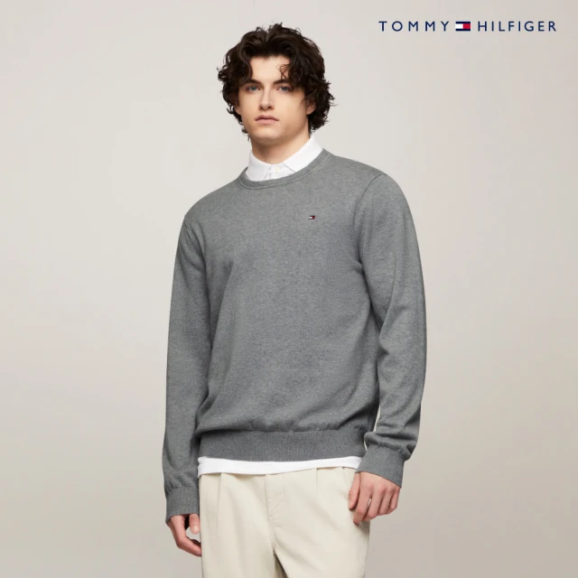 Tommy Hilfiger 官方旗艦館 Signature圓領毛衣_灰色