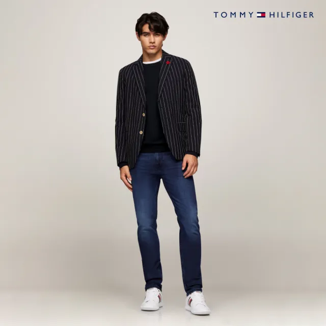 【TOMMY HILFIGER】官方旗艦館 Signature圓領毛衣_藍色