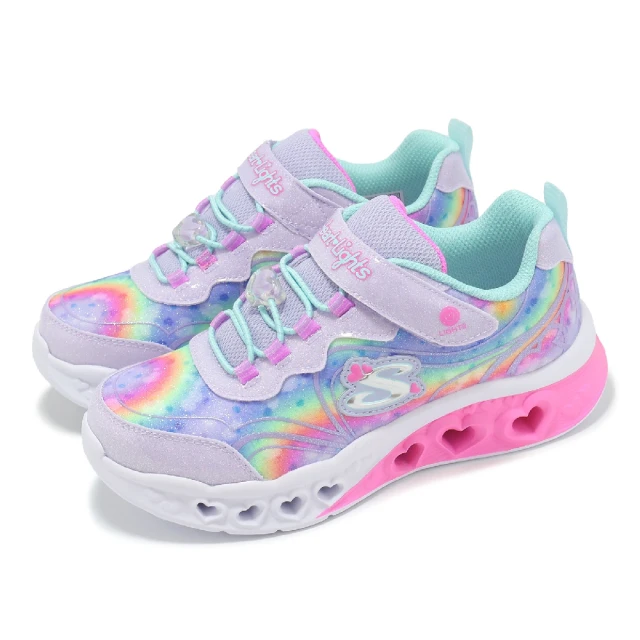 SKECHERSSKECHERS 燈鞋 Flutter Heart Lights-Groovy SWIRL 中童 閃燈 發光 童鞋(303253-LLVAQ)