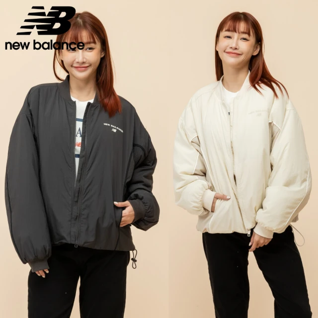 NEW BALANCE NB 保暖鋪棉長袖外套_女性_杏/黑灰色_WJ51502BLK_WJ51502LIN(美版 版型偏大)