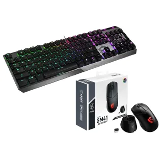 【MSI 微星】Vigor GK50 Low Profile+Clutch GM41 LIGHTWEIGHT(電競鍵盤滑鼠組)