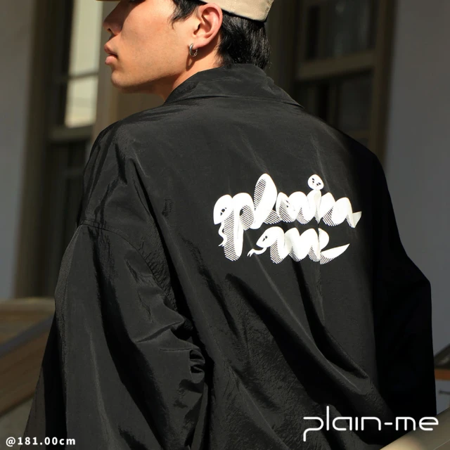 plain-me 防潑水 OVERSIZE 蛇年視覺教練外套 PLN1178-251(男外套 女外套 外套 休閒外套)