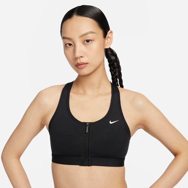 NIKE 耐吉 運動內衣 女 中度支撐 慢跑 瑜珈 訓練 AS W NK DF SWOOSH PDED FZ BRA 黑 FN2732-010