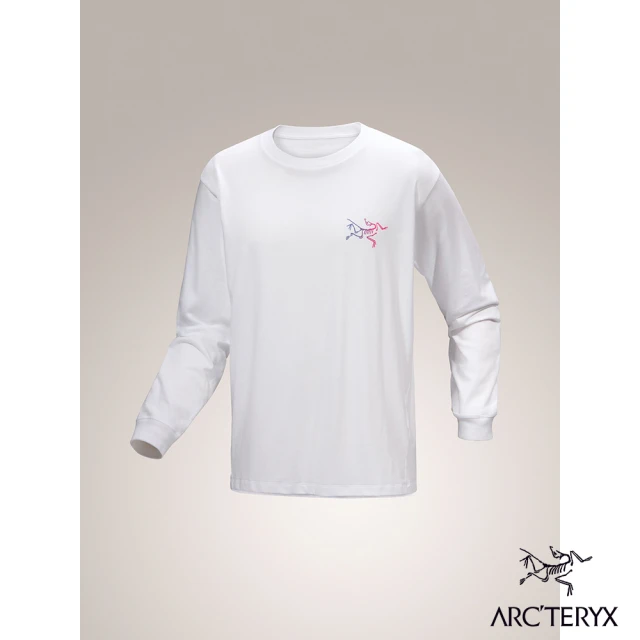 Arcteryx 始祖鳥 男 Kragg Heatmap 長袖休閒Tee(白光白/漸層色)