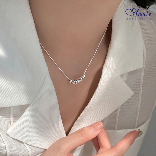 AngelyAngely 簡約時尚轉運珠純銀項鍊