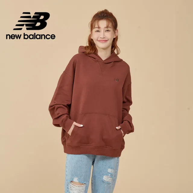 【NEW BALANCE】NB 長袖連帽上衣_女性_咖啡/淺灰色_WT41537AHH_WT41537ROK(美版 版型偏大)
