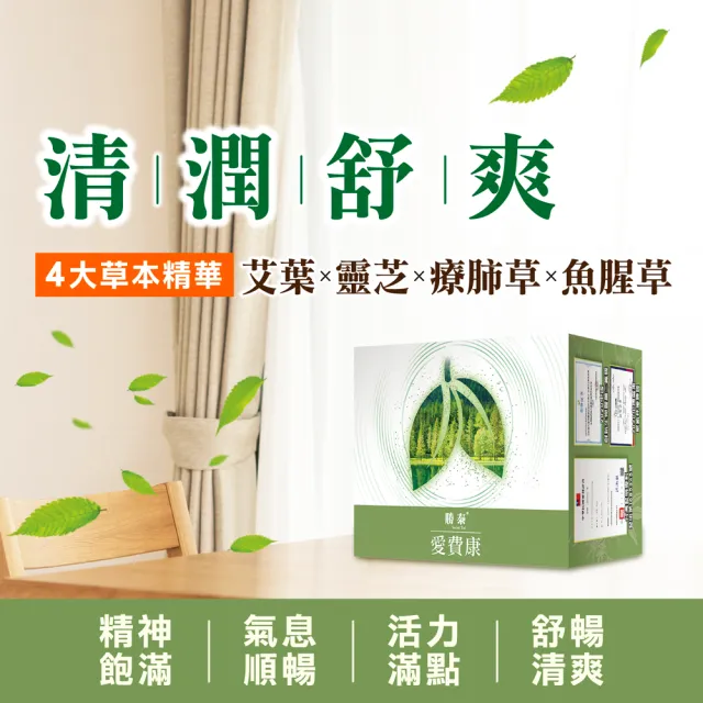 【勝泰】愛費康一盒組 60包/盒(療肺草 魚腥草 艾草 靈芝)