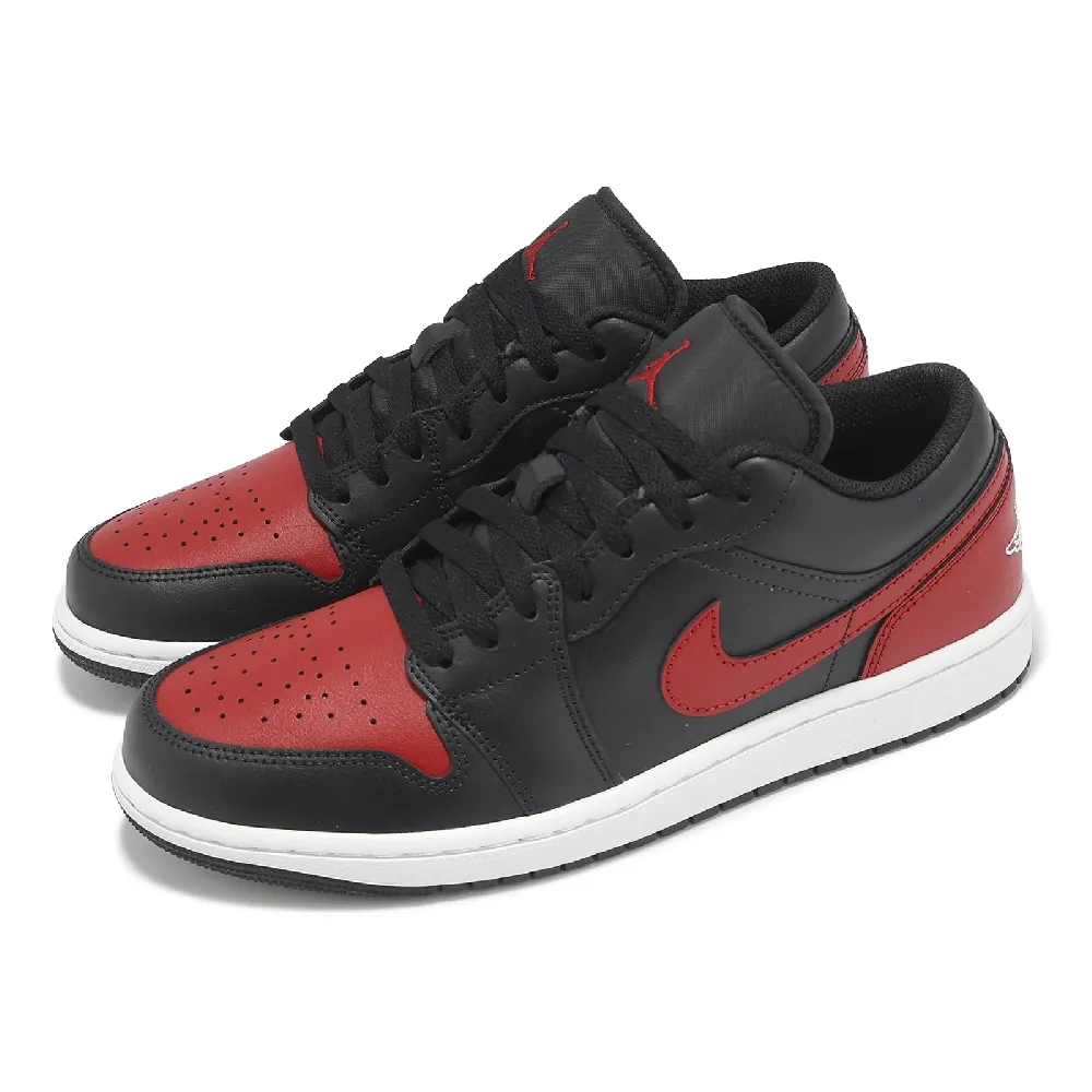 NIKE 耐吉】休閒鞋Air Jordan 1 Low Bred 男鞋黑紅AJ1 低筒一代(553558