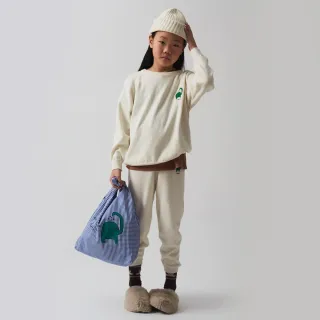 【weekend house kids】Elephant LOGO有機棉大學T(白色)