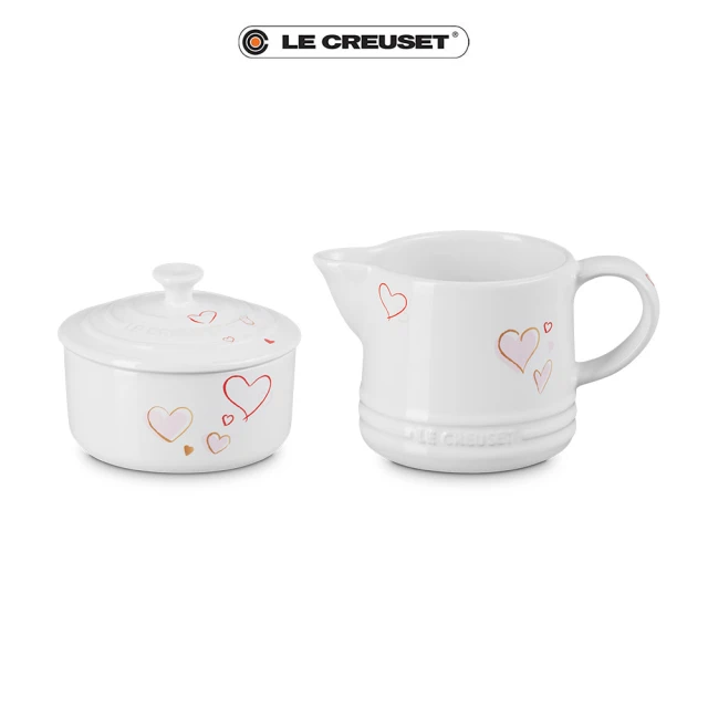 Le Creuset 瓷器甜心系列牛奶杯&糖罐組(雪花白)