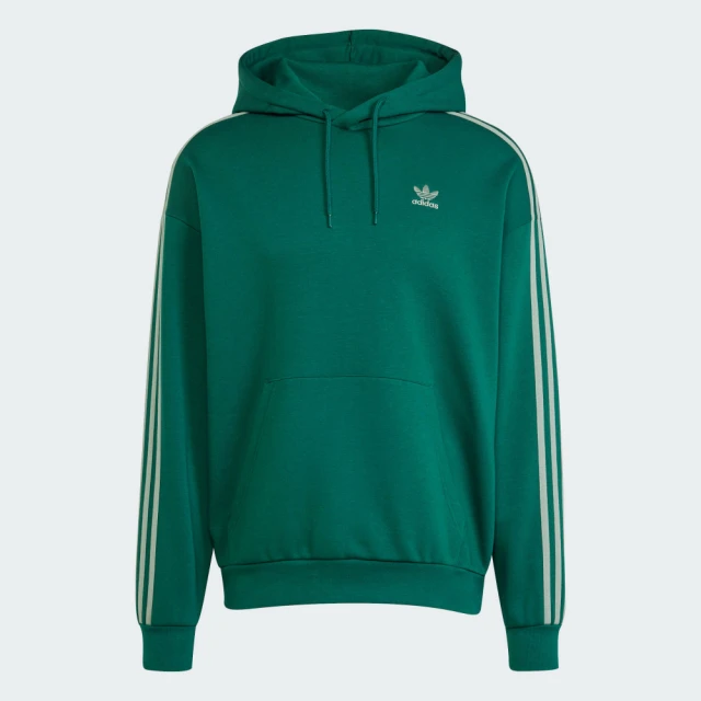 adidas 愛迪達 長袖上衣 男 帽T 三葉草 BAGGY HOODIE 綠 JP1070