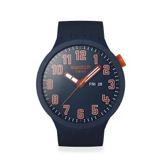 【SWATCH】BIG BOLD 系列手錶 ESSENTIALLY CONFIDENT 焰橘 男錶 女錶 手錶 瑞士錶 錶(47mm)